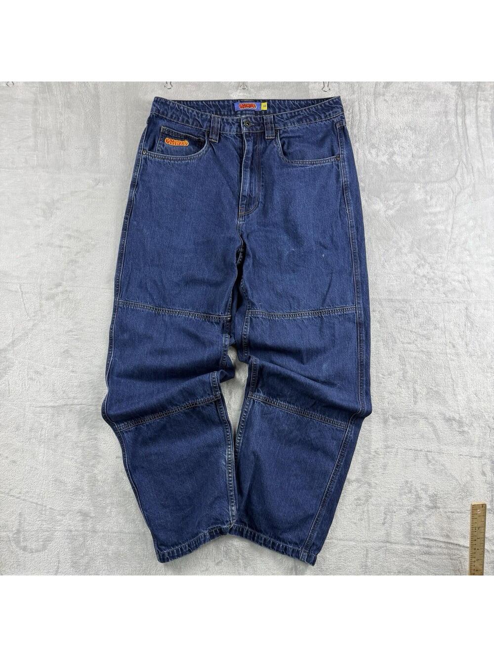 Empyre Carpenter Jeans Mens 32 Blue Baggy Skate Y2K Wide Leg Denim Double Knee